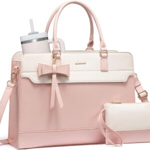 LOVEVOOK Laptop Tote Bag for Women,Leather Work Bag