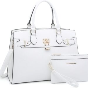 Dasein Women Handbags and Purses Ladies Shoulder Bag Top Handle Satchel Tote Work Bag with Matching Clutch
