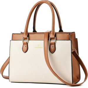 Handbags Purses for Women, Trendy Leather Dual-tone Tote Purse