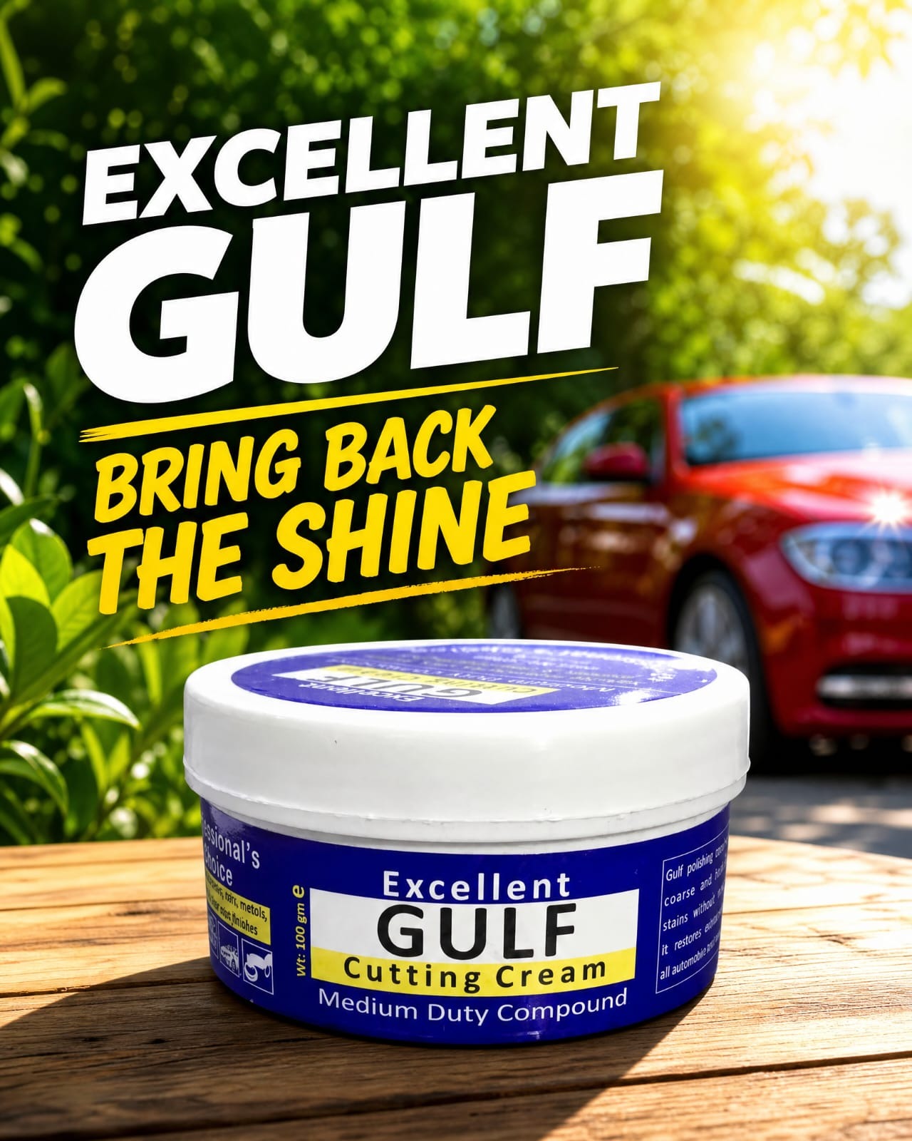 Excellent Gulf Cutting Cream 100gm - Gulf Cutting Cream Medium Duty Compound - Best for Cars and bikes Polish, Scratches removal