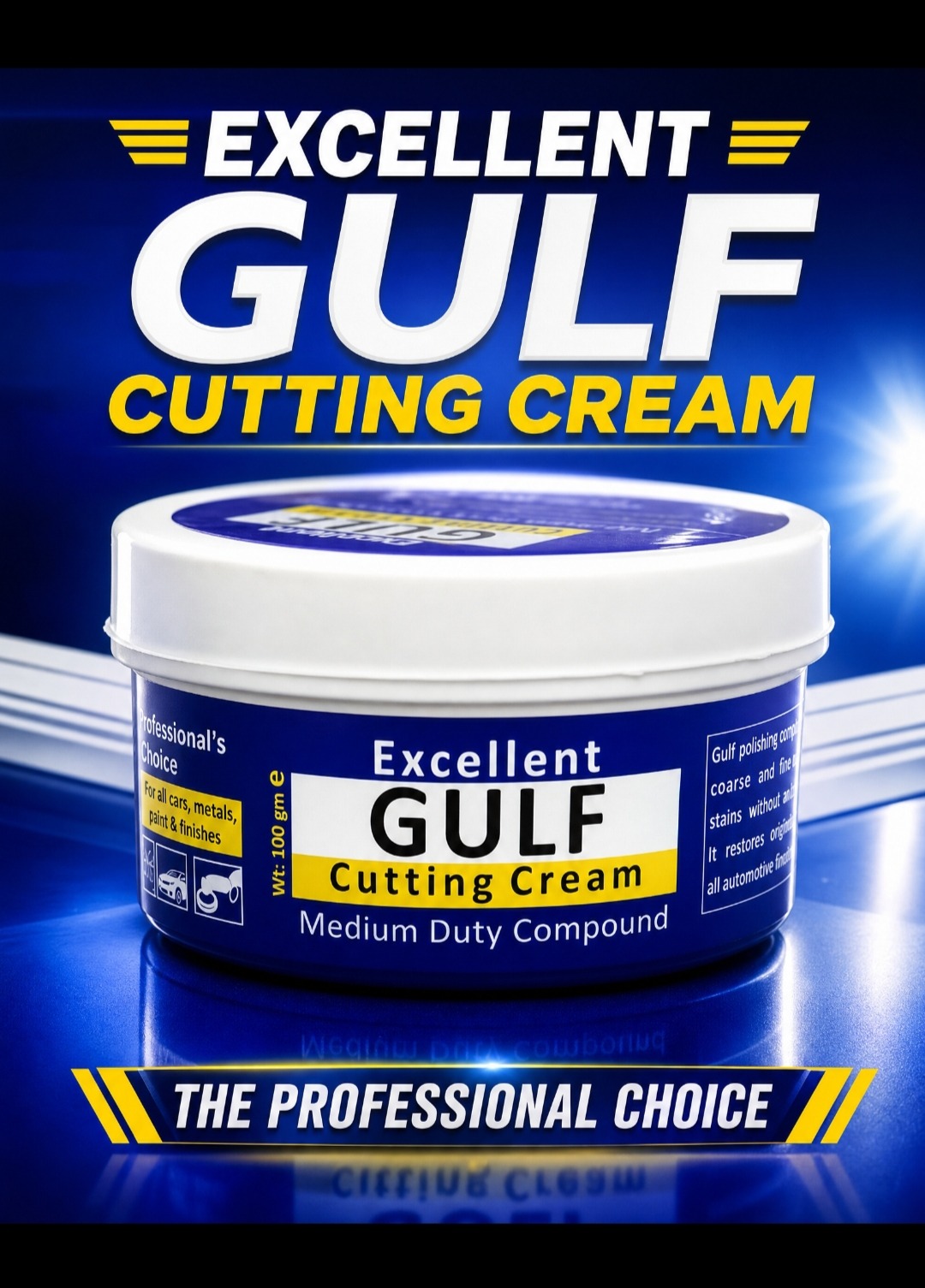 Excellent Gulf Cutting Cream 100gm - Gulf Cutting Cream Medium Duty Compound - Best for Cars and bikes Polish, Scratches removal - Image 2